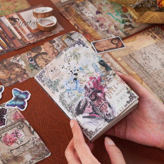 

1 комплект, винтажный набор для скрапбукинга с записной книжкой, блокнот, бирка, наклейка, письмо, бумажный конверт, лента, карта, сделай сам, художественное ремесло, создание проектов, ведение журнала
