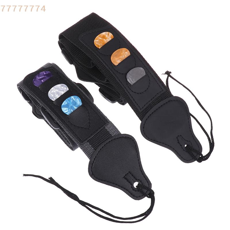 Belt Accessories Adjustable PU Leather Electric Guitar Strap with 3 Picks Holders for Acoustic And Bass Guitar
