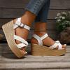 Fashion 2025 NEW Wedge Sandals Woman Platform Bow Design Summer High Heel Shoes Female Sandal Heels Shoes For Woman