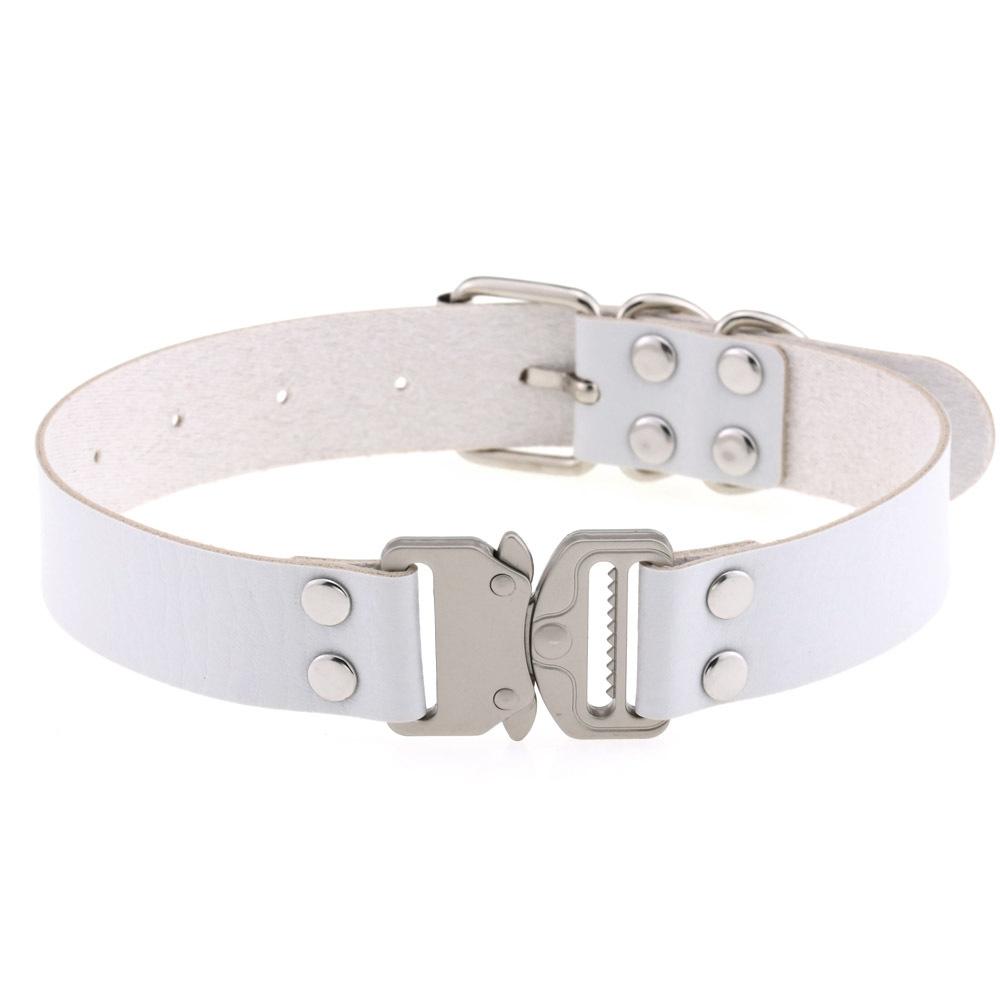 Harajuku Choker Eye-splice Buckle Necklace PU Leather Cosplay Anime Necklaces Collar Gothic Jewelry Gift