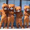 Adult & Kids Cartoon Brown Bear Mascot Costume - Douyin Net Celebrity Theme