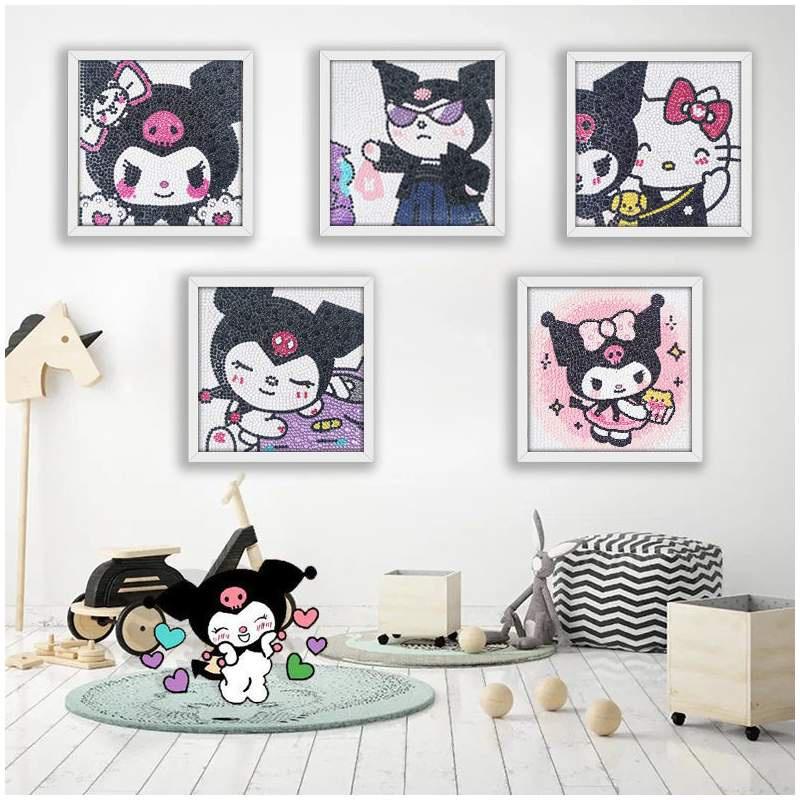 Neues Cartoon-PVC-Stick-Diamantgemälde mit Kunststoffrahmen Perfektes Geburtstagsgeschenk für Kinder und Erwachsene