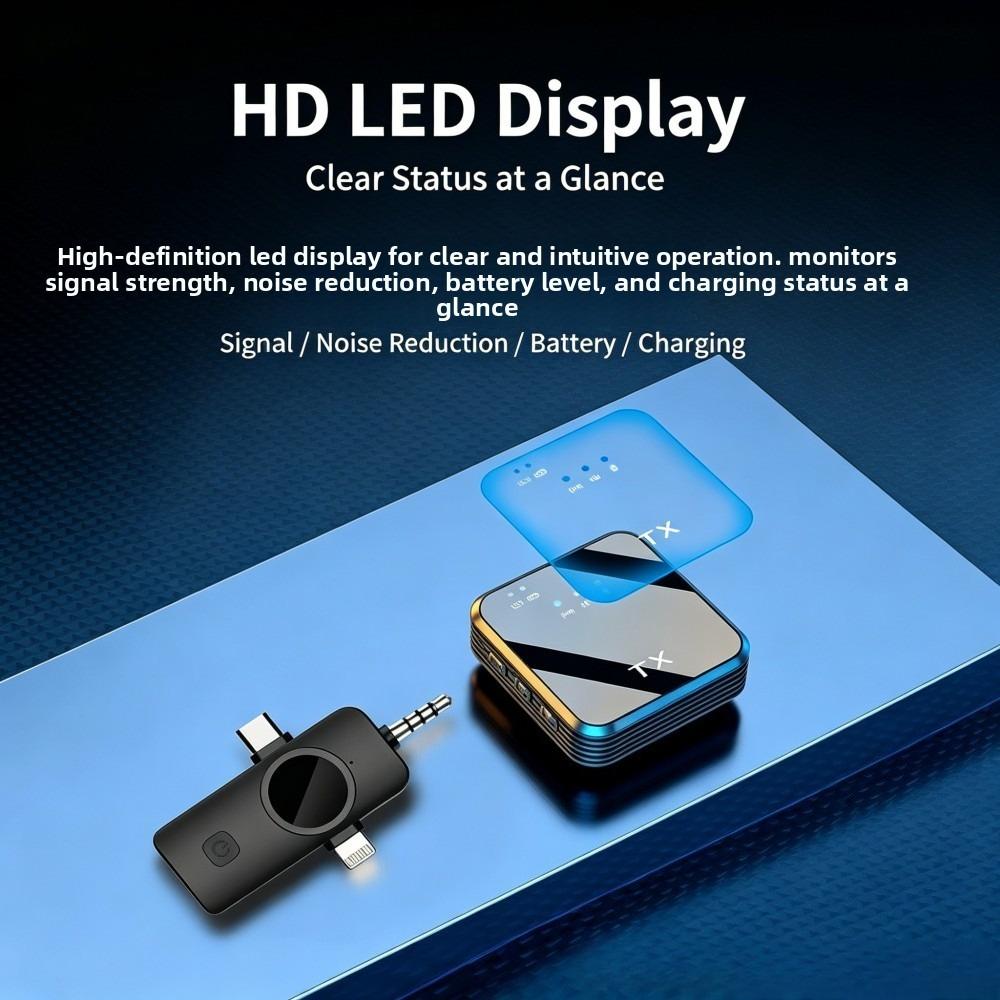 3-in-1 Universal Wireless Lapel Microphone, Noise Reduction Mic For Live Shooting, Compatible With iOS, Android, Computer
