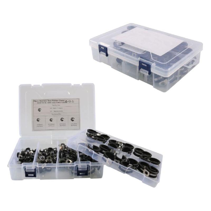 Upgraded Wire Clamps Assortment Kit Stainless Steel 304 Rubber Cushion Cable Clamps Pipe Clamp Set for Wiring Lines