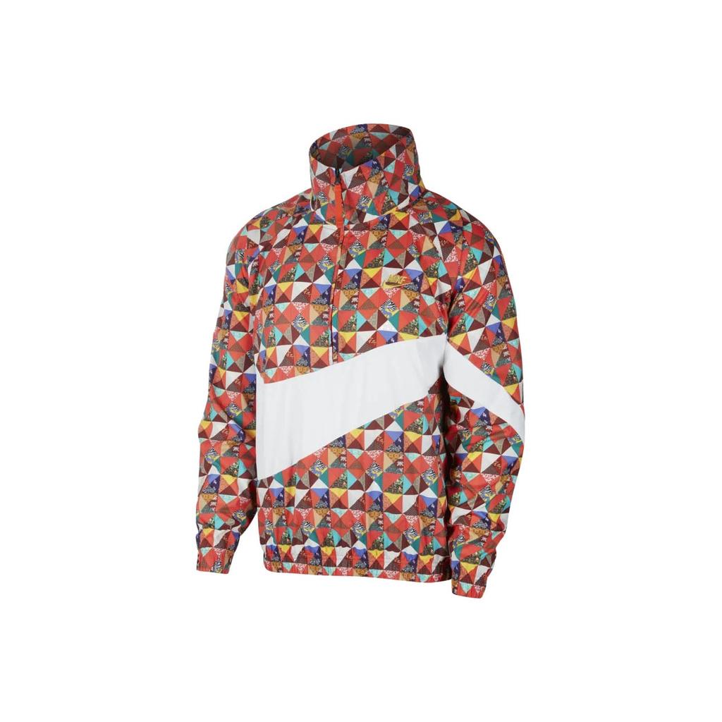 Nike Sportswear Printed Logo Half-Zip Stand Collar Jacket Men Jackets Floral CI7690-100