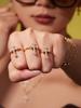 Qiong Yao 5A Zirconia Cross Jewelry Set: 18K Gold-Plated Earrings, Bracelet, Ring, Pendant, and Clavicle Chain