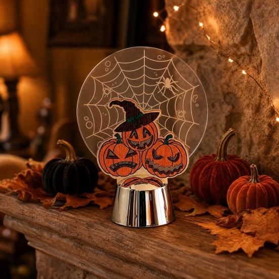 Halloween Pumpkin Night Light, Creative Jack O Lantern LED Lamp, Spooky Table Decor for Party Valentine Gift