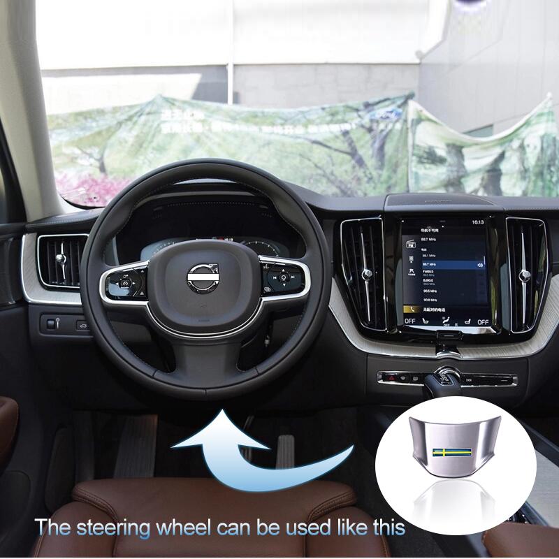Do Volvo S90 XC90 ramka dekoracyjna kierownicy xc60 v90 specjalne ABS chromowane naklejki wewnętrzne s60 v60 Akcesoria samochodowe