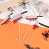 12/24pcs Glitter Bloodstain Knife Cupcake Topper Halloween Cake Decor Halloween Party Decoration Food Baking Bread Fruit Picks