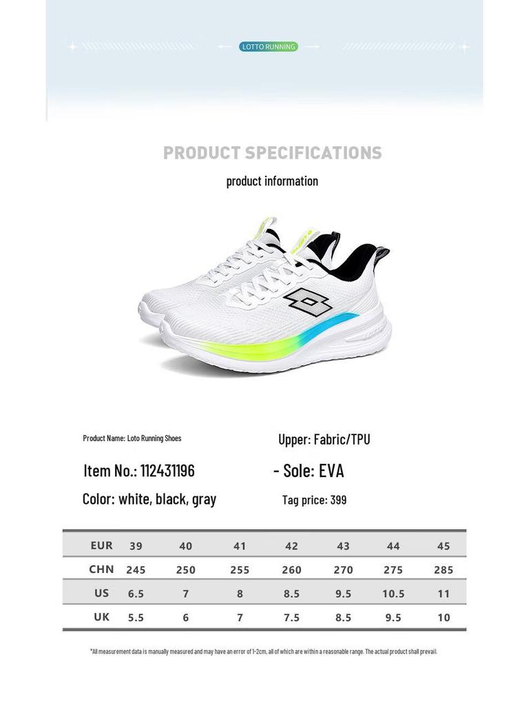 LOTTO Men's Breathable Shock-Absorbing Running Shoes 1196