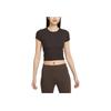 Nike Round Neck Solid Color Knitted Short Slim Fit Short Sleeve T-Shirt Women Tops Black HJ0720220