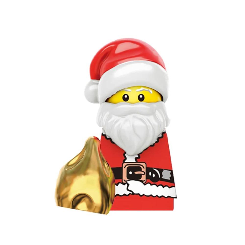 Winter City View Merry Christmas Decoration Flower Wreath Building Blocks House Home Santa Claus Figures Snow Window Bricks Toys