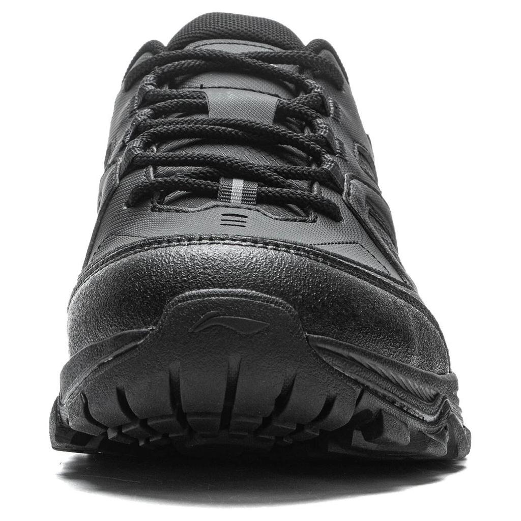 Li Ning Synthetic Leather Cushioning Abrasion Resistant Breathable Low Top Casual Shoes Men's Black AGCV415-4