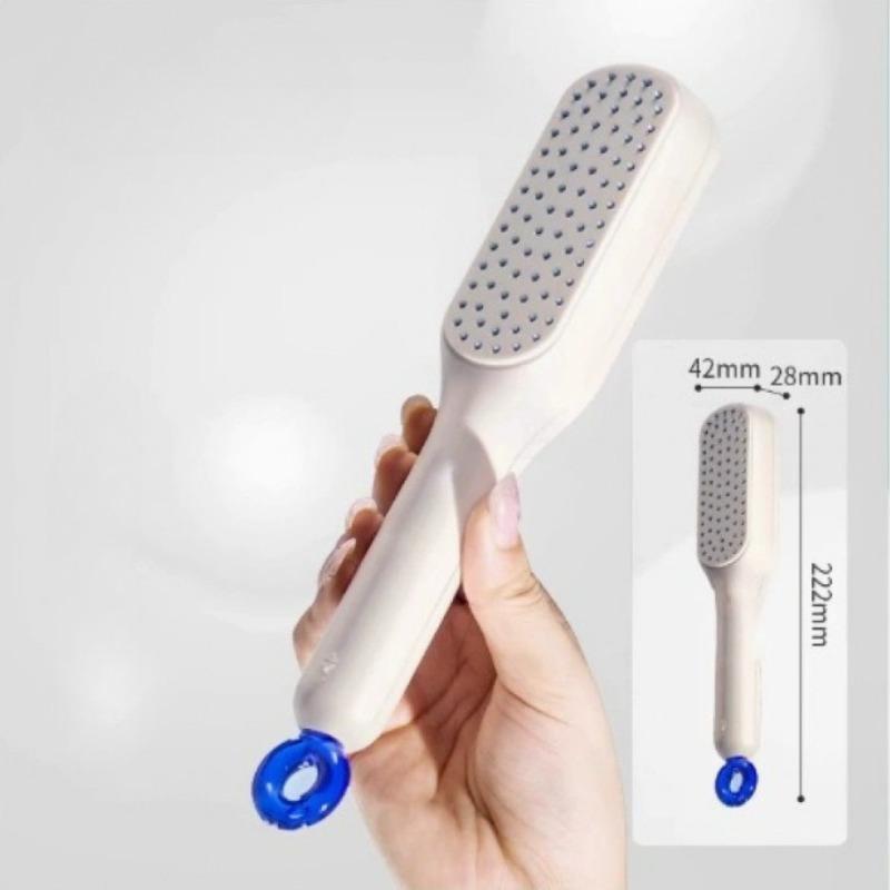 Retractable and Fluffy One-button Automatic Cleaning Comb Does Not Hurt Hair  Anti-static Upgraded Airbag Comb