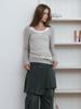 Asula Atypical Rivet Pleats Skirt (Charcoal)