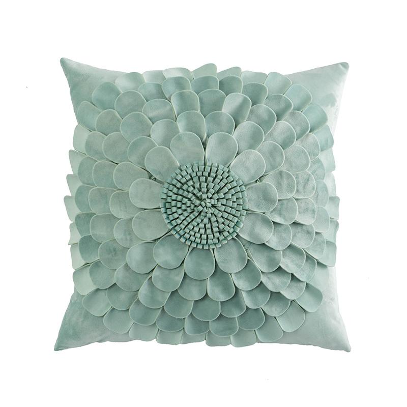 Luxury Sunflower Velvet Cushion Cover Handmade Flower Throw Pillow Cover