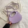 Fashi Women Shoulder Bag Armpit Bag Design Underarm Bag Pleated Saddle Bag Solid Color Messenger Bag Purse Handbags