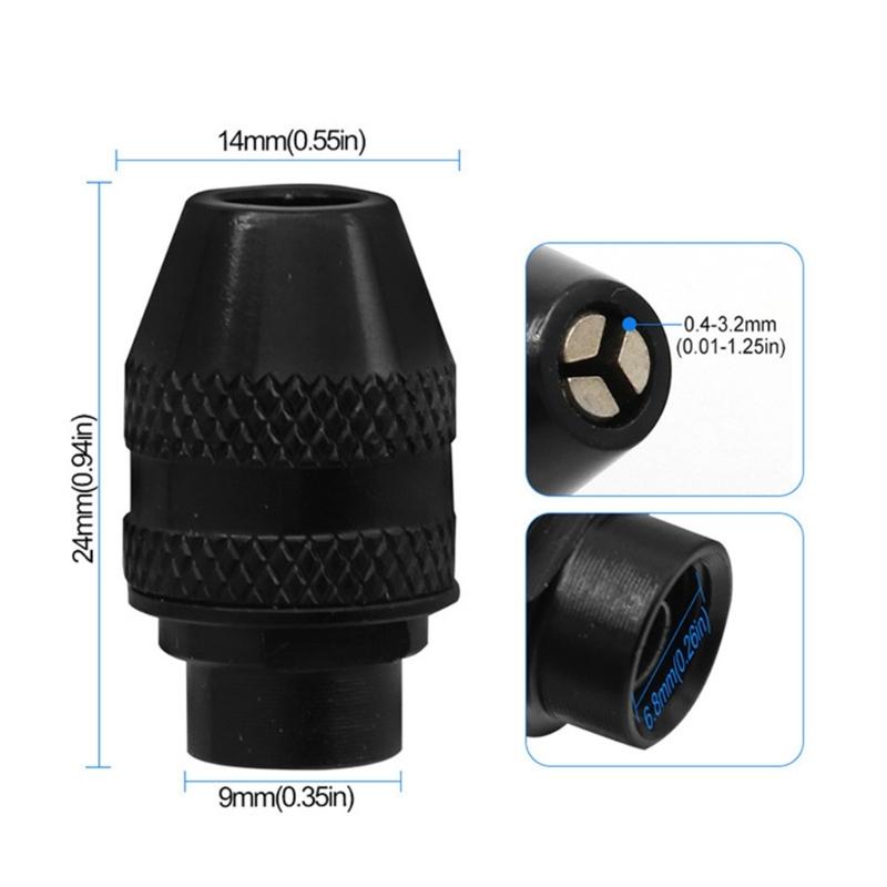 Drill Chuck 0.4-3.2mm Three Jaw Drill Chuck Electric Grinding Tool Accessories for 400 398 8200 780 Electric Grinder