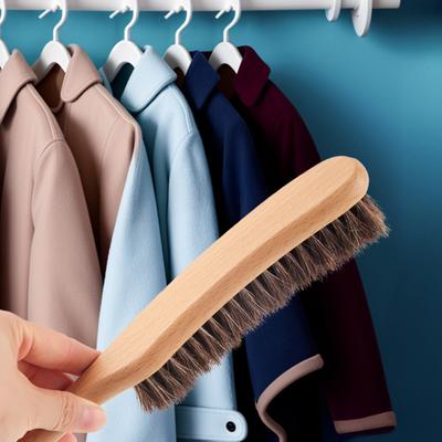 Clothes Brush Felt Cowboy Hat Cleaner with Wooden Handle Compact Portable Multipurpose Velvet Furniture Pet Hair Cleaning Brush
