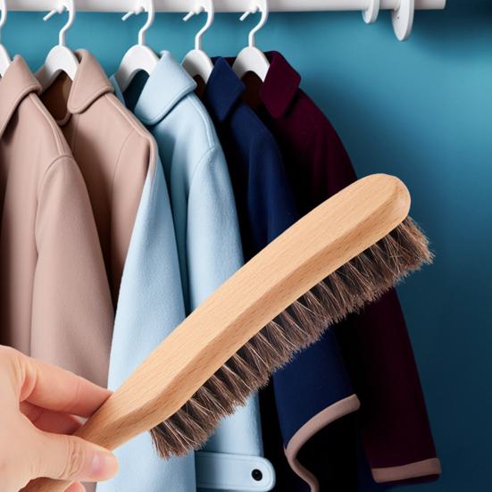 Clothes Brush Felt Cowboy Hat Cleaner with Wooden Handle Compact Portable Multipurpose Velvet Furniture Pet Hair Cleaning Brush