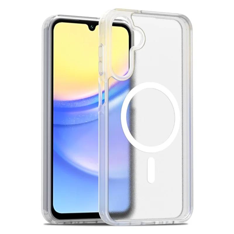 

Магнитный матовый полупрозрачный противоударный чехол из поликарбоната для Samsung A56 A36 A26 A16 A06 A55 A35 A25 A15 для чехла для беспроводной зарядки Magsafe Galaxy A16 чистый