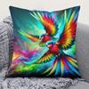 Pillowcase 1Pc, Colorful Birds Artistic Creation, Printed Holiday Theme Cushion Cover With Hidden Zipper, Suitable For Sofa, Liv