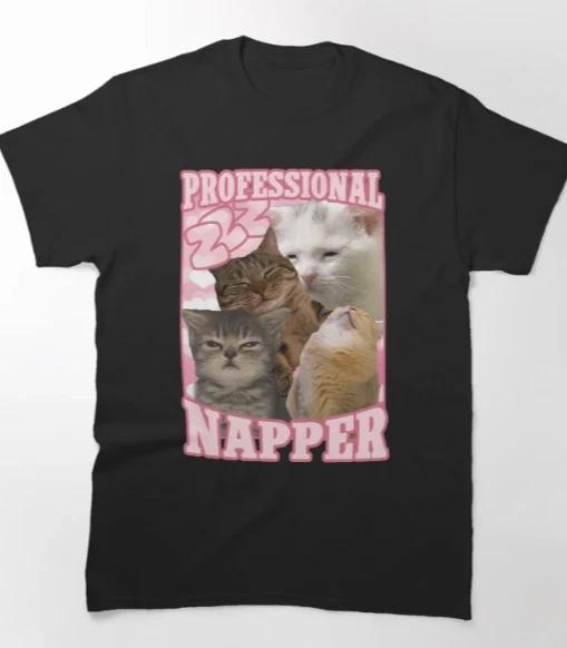 professional napper funny cat memes T-Shirt XL