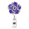 Flower Name Card Holder  Badge Reel Certificate Clasp Badge Holder Retractable Badge Reel