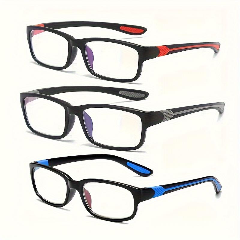 

3pcs Reading Glasses for Men & Women, Sports Style, Rectangular Frame, Polycarbonate Lens, Anti-Blue Light 350