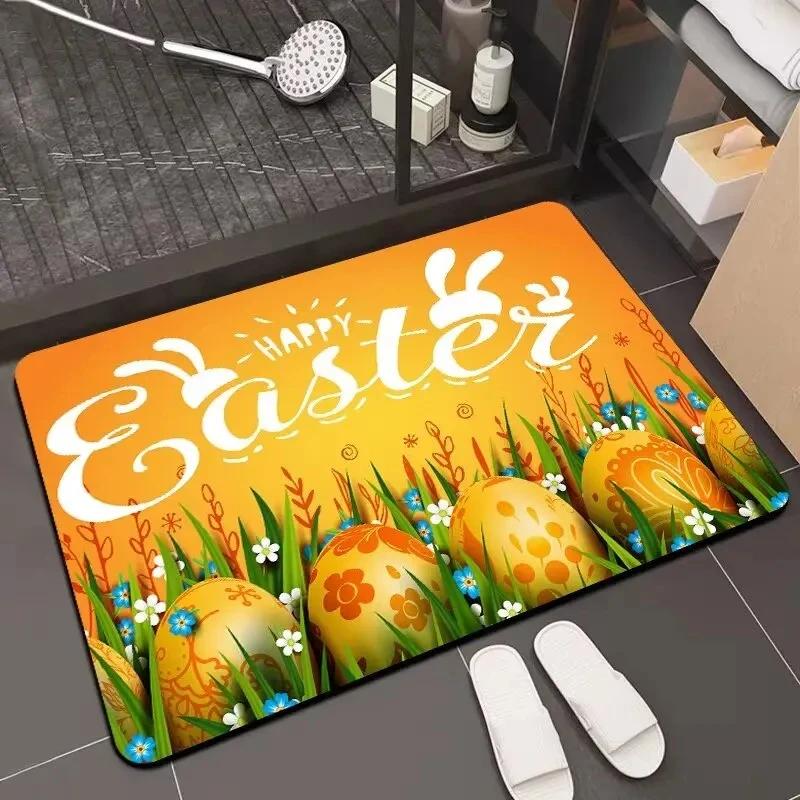 

Easter Egg Print Carpet for Livinhg Room Home Sofa Entrance Small Area Decoration Rug Bedroom Bathroom Decor Non-slip Floor Mats 40x60cm 16x24 inch