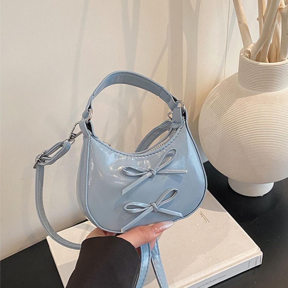 

Single Shoulder Bow Crossbody Bag Cartoon Mini Shoulder Bag Fashion Leather Handbag Women синий