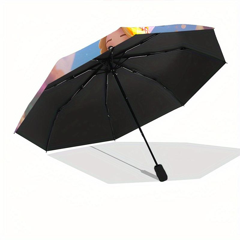 Princess, Fantasy Automatic Opening and Closing Umbrella, Compact Travel Umbrella, Lightweight and Portable, Suitable for Beach Commuting Bu