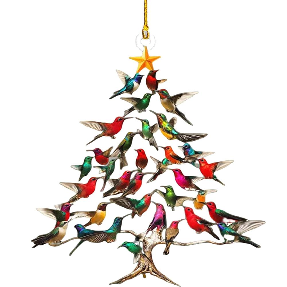 Κολιμπρί Χριστουγεννιάτικο Στολίδι Πολύχρωμη Στοίβα Πουλιών Διακοσμητικό Κρεμαστό Πουλί Προσομοίωσης Κρεμαστά Στολίδια Δέντρου Χριστουγεννιάτικη Διακόσμηση