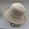 Designer Elegant Pearl Rims Fisherman Hat Fashion Socialite Retro Straw Hat Summer Sun Block Fisherman Hat