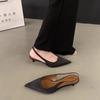 Damesschoenen Slingbacks Dames Hoge Hakken Beknopte Jurk Pumps Dames Puntneus Lage Dunne Hak Instapper Plus Size Sandalen