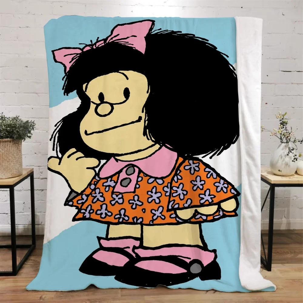 Mafalda Vtipná deka na pohovky Vlastní deky Dekorace na pohovku Přehoz na postel Luxusní ložní prádlo Pletená kostka Plážová osuška Bytový interiér