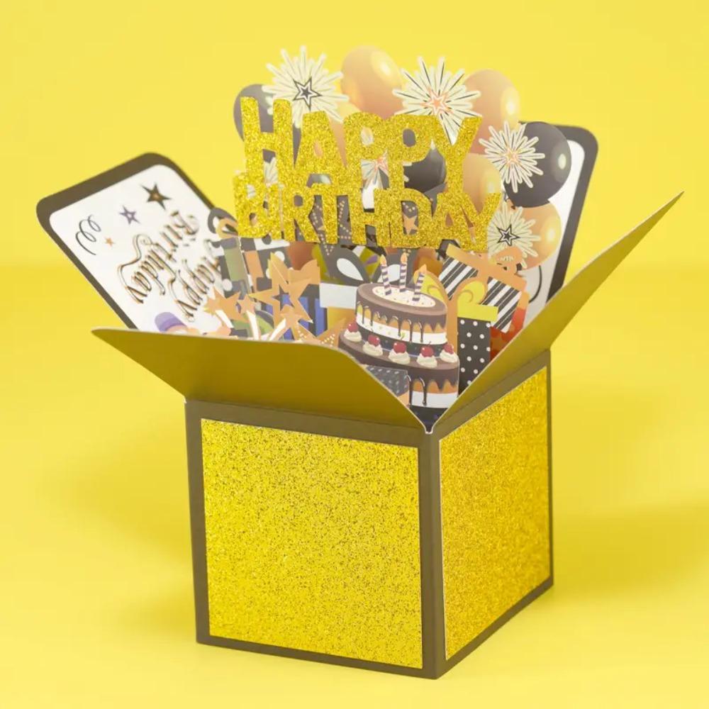 Handmade Happy Birthday Card Paper Birthday Gift Card 3D Pop Up Birthday Greeting Card Business