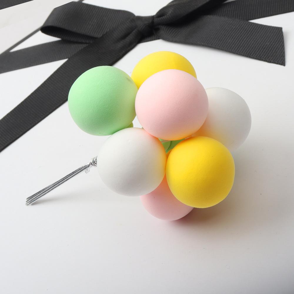 8pcs Ball Bundle Colorful Clay Balloons Cake Toppers Creative Cupcake Card Flag Wedding Birthday Party Baby Shower Dessert Decor