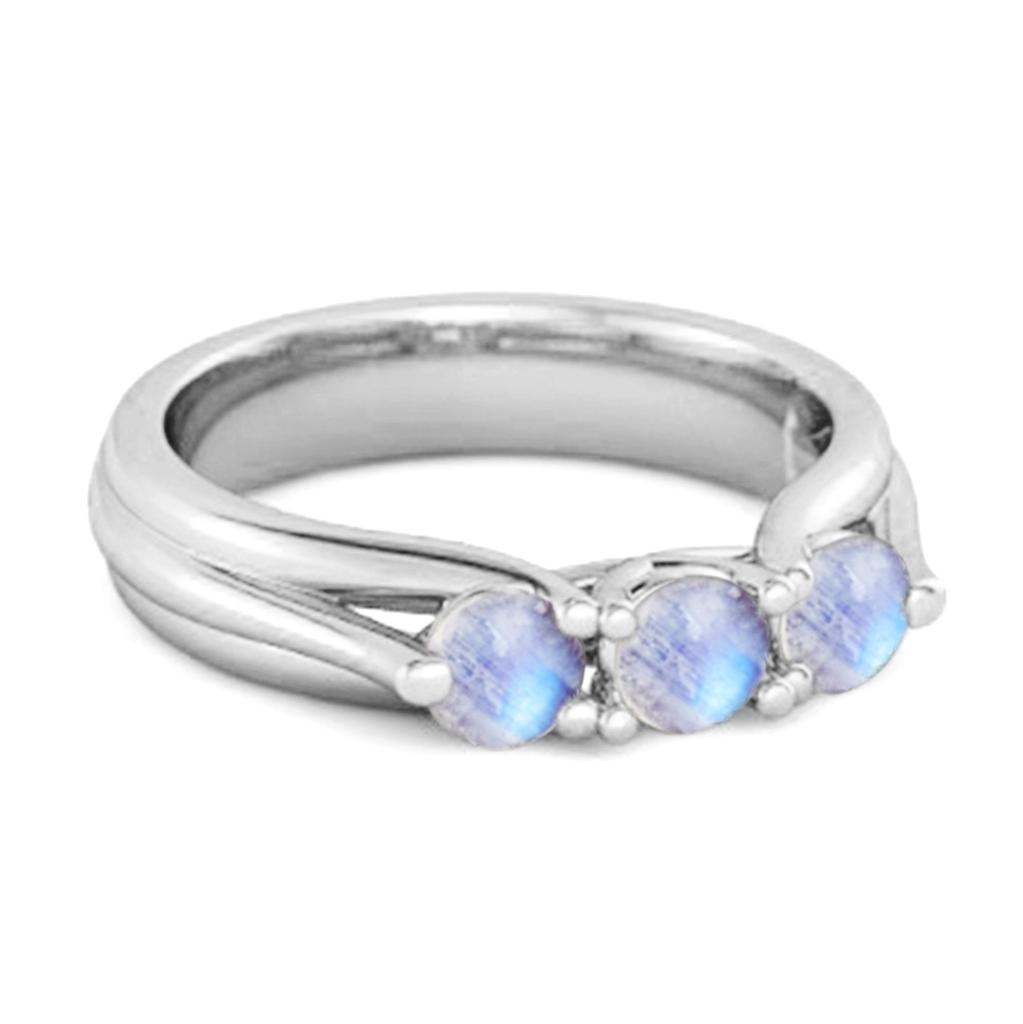 Three Stone Women Ring- 925 Sterling Silver