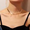 Elegant stort hvitt imitasjonsperlekjede Choker Kragebenskjede Motehalskjede For kvinner Bryllupssmykker Krage Nytt