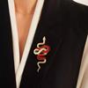 Crystal Snake Brooch Medusa Badge Pin Nonfade Charm Suit Pin For Everyday Use And Festival Formal Event Women Men Unisex