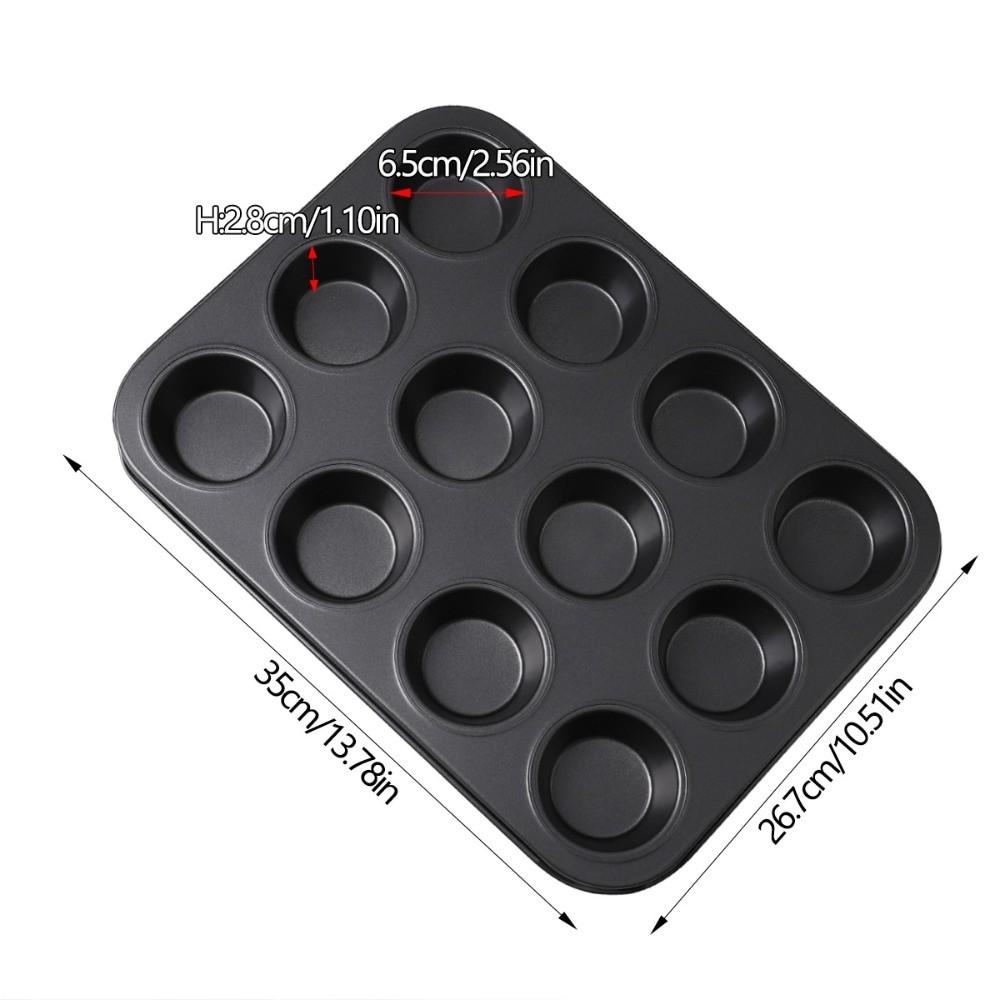 Non-Stick Muffin Pan Carbon Steel Cupcake Mold Kitchen Baking Tool Cheesecake Pan  Bakery