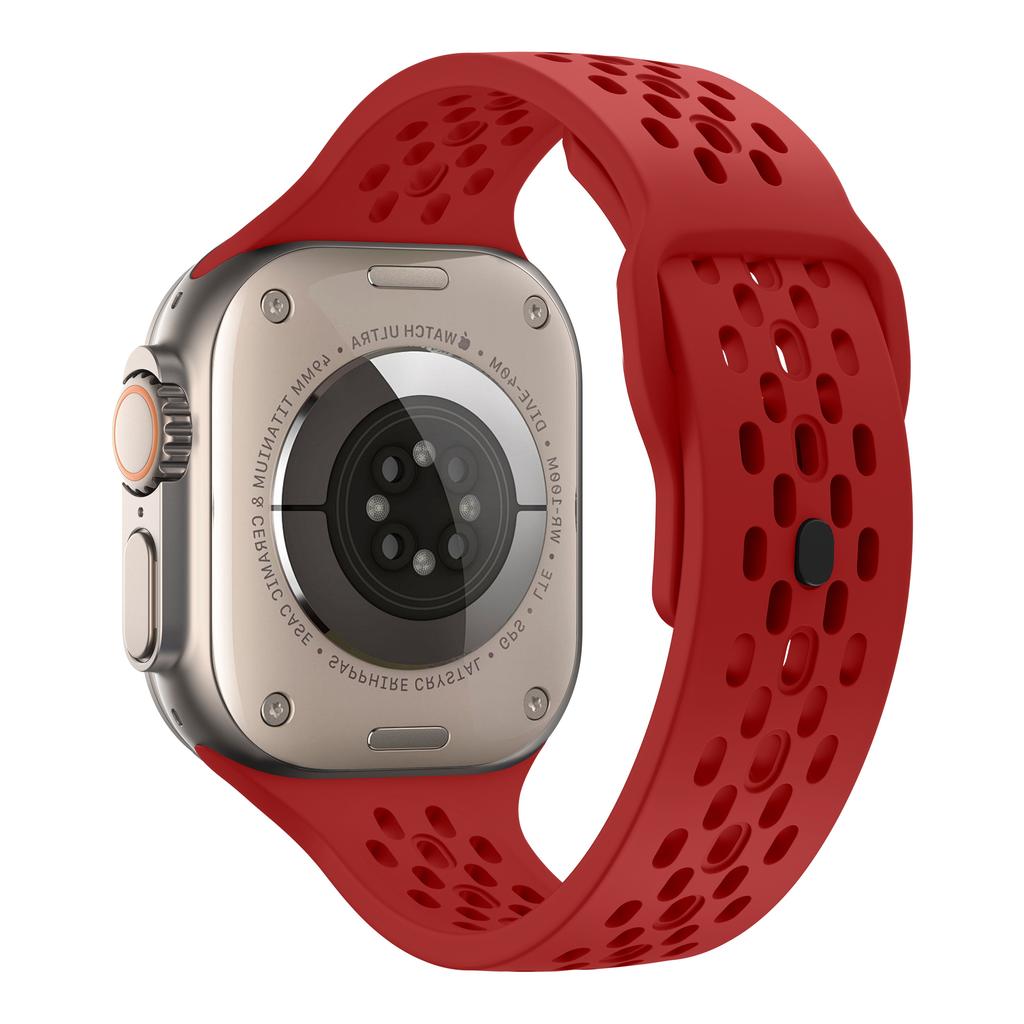 Oddychający silikonowy pasek do Apple Watch Ultra3 49mm 46mm 45mm 44mm 42mm 41mm 40mm bransoletka sportowa iWatch Series 11 10 9 8 7 6 SE3 pasek