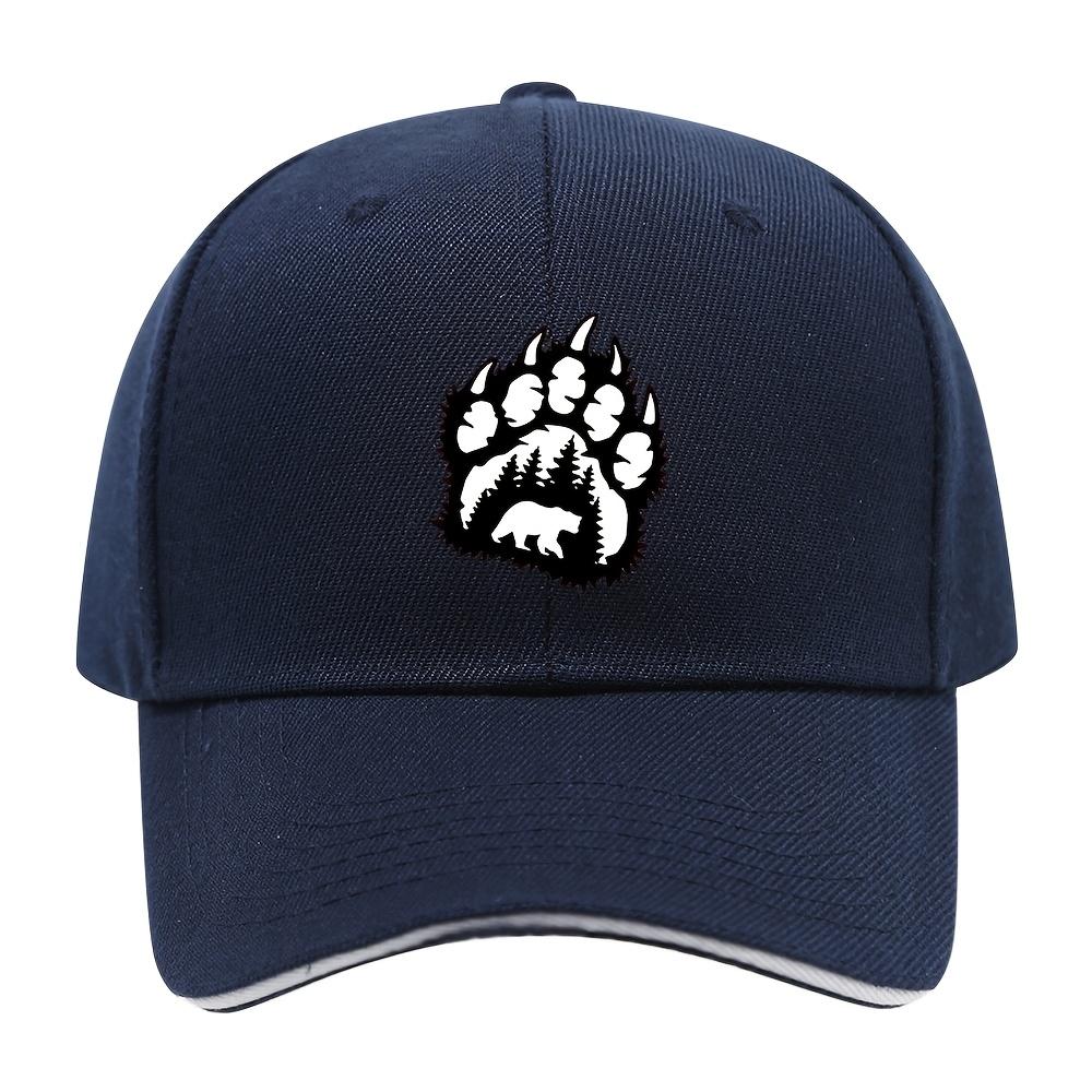Bear Paw Forest Landscape Baseball Cap Unisex Polyester Outdoor Adjustable Streetwear Cap