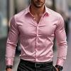 European and American Men's Clothing Casual Personality Trendy Men's Long-sleeved 1D Digital Printing Shirt Large Size Shirt Casual Versatile