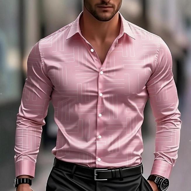 European and American Men's Clothing Casual Personality Trendy Men's Long-sleeved 1D Digital Printing Shirt Large Size Shirt Casual Versatile