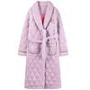 Padded Nightgown Women'S Autumn, Winter And Winter Coral Fleece Three-Layer Thickened Fleece Warm Long Bathrobe Pajamas Loungewear