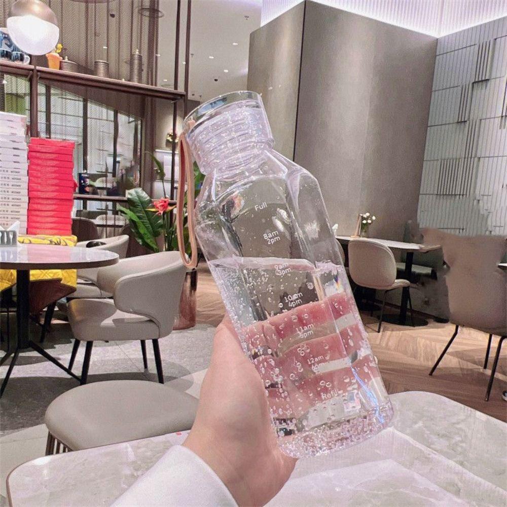 Simplicity 500ML Studentenwasserbecher Plastik Große Kapazität Sportwasserbecher Transparente Wasserflasche Outdoor-Sport