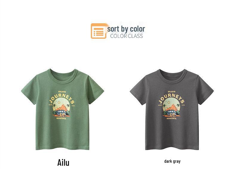 27kids Estate 2025 Nuova T-shirt a Maniche Corte per Bambini Maschi
