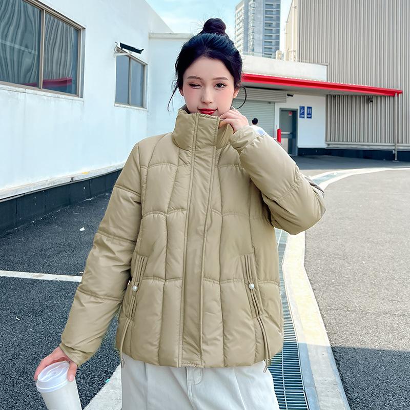 

Новая женская зимняя короткая утолщенная модная хлопковая одежда пуховик свободного кроя XXL коричневый